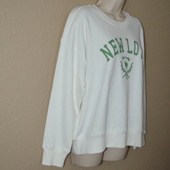 NWT $168 Sz M Kerri Rosenthal White Ex Boyfriend New Love Sweatshirt - Picture 3 of 6